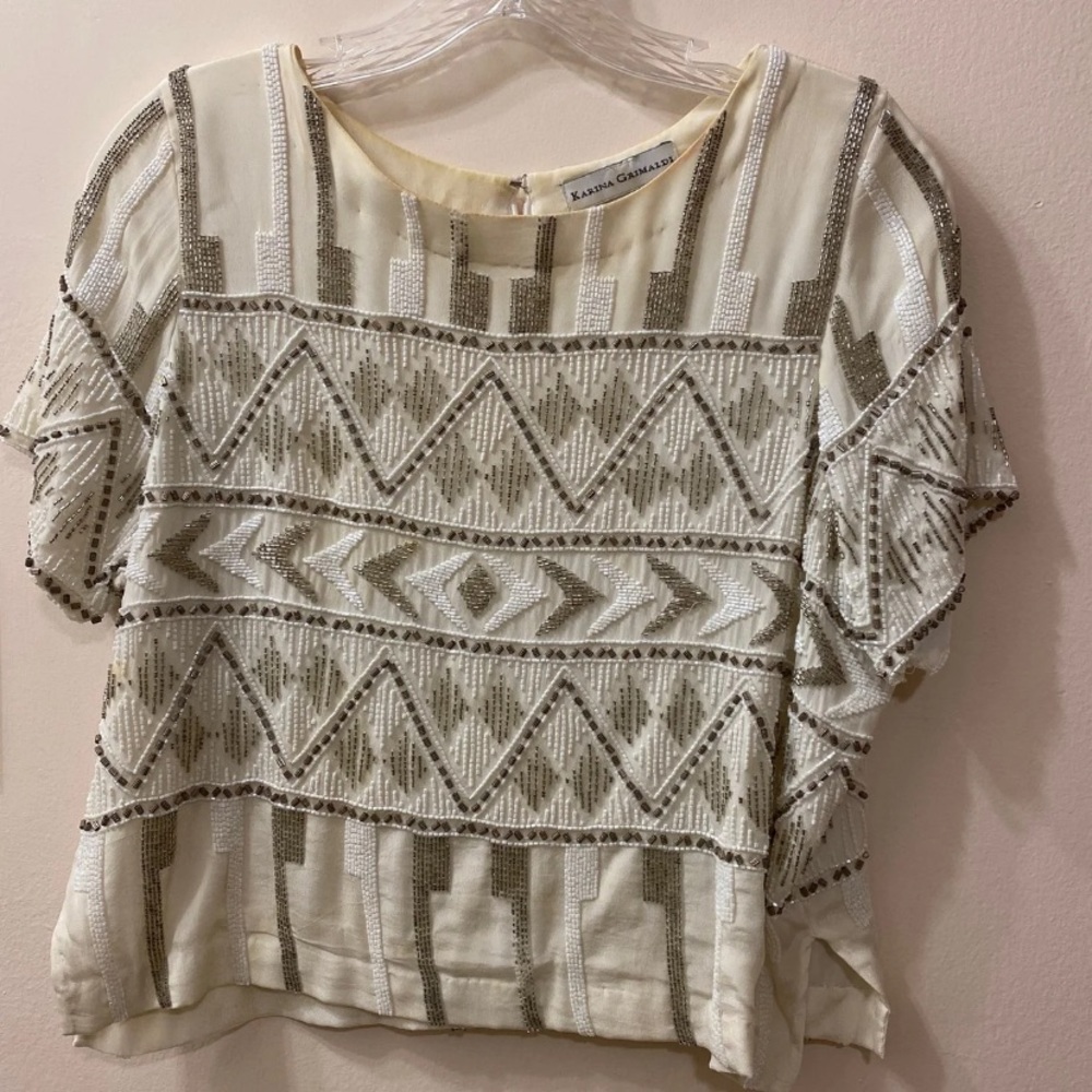 Dressy Beaded Silk Top